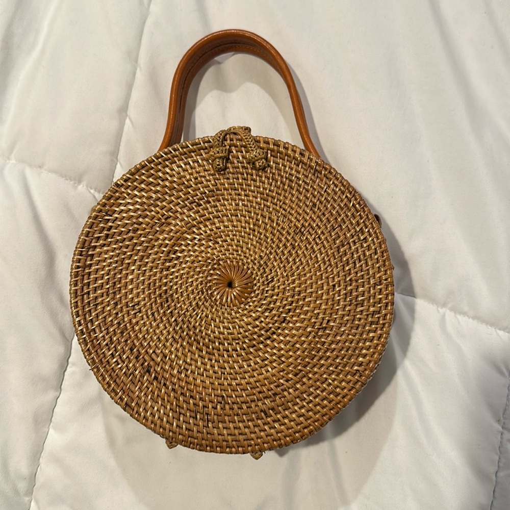 Vintage Straw Circular Clutch/Crossbody | Beach Vibes | Date Night